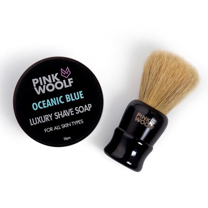 Boar Shaving Brush & Shaving Soap - Oceanic Blue